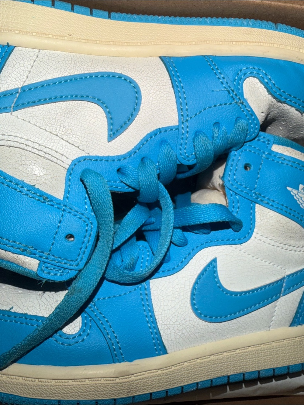 Kids Blue and White Air Jordan 1 High (OG)
